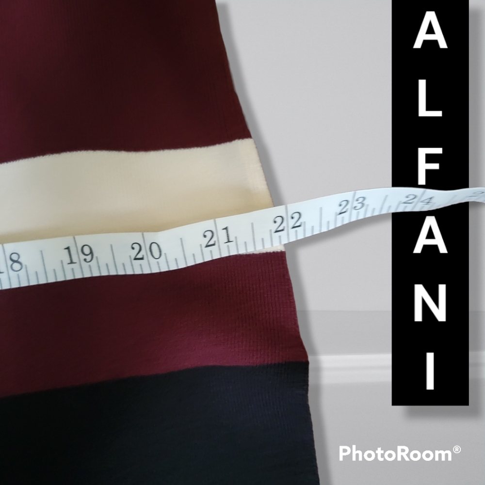 Alfani Sleeveless Sweater Womens XL Alfani Sweater XL Maroon Cream Black - Picture 7 of 10